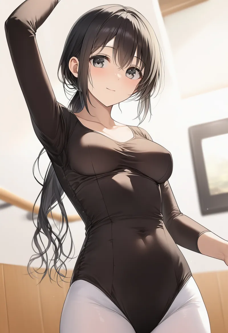 乳袋を強調したレオタードのAIイラスト｜プロンプト紹介