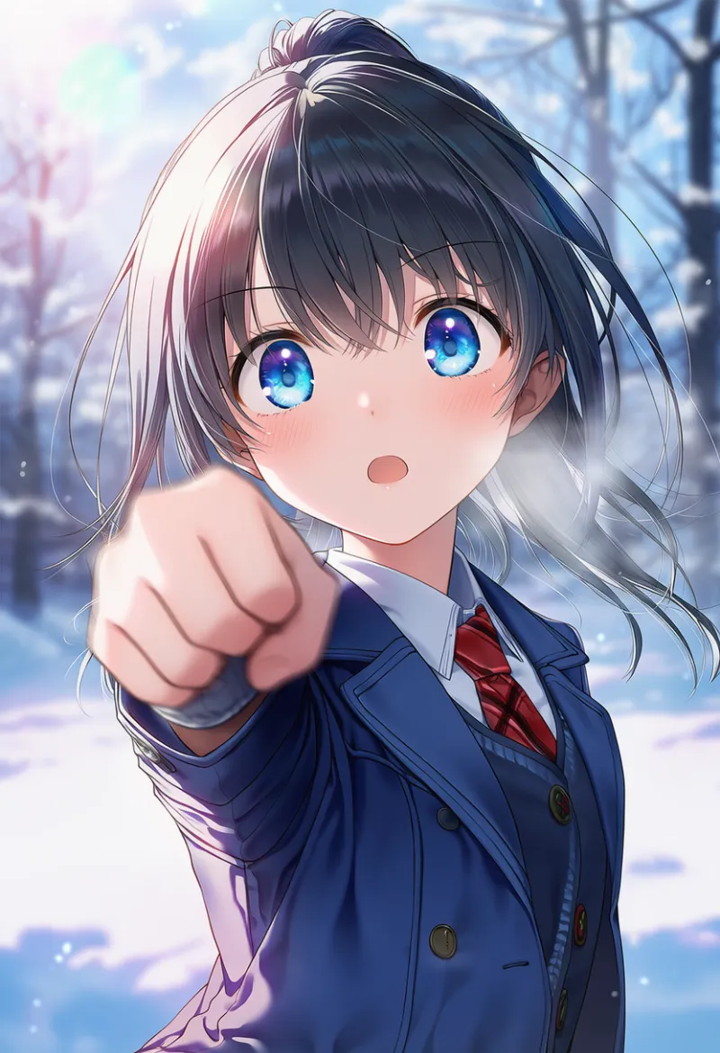 viewerに向かってパンチする:incoming punch|AIイラスト用プロンプト