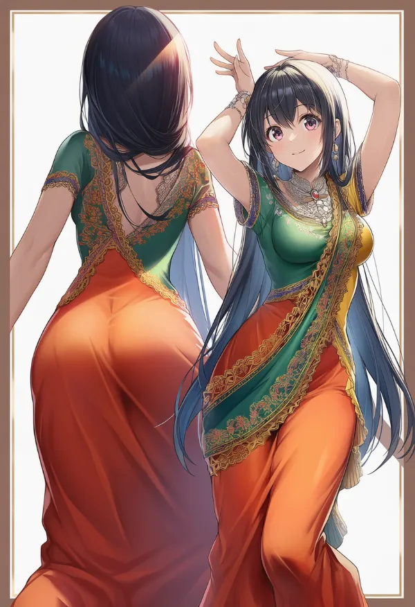 インドの民族衣装のプロンプト｜AIイラスト作例