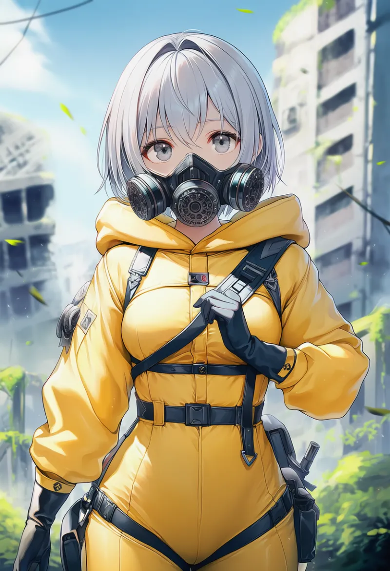 膨張している防護服|プロンプト紹介・AIイラスト