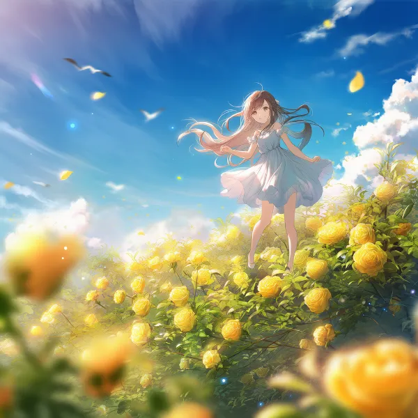 ヤマブキのプロンプト紹介｜花のAIイラスト