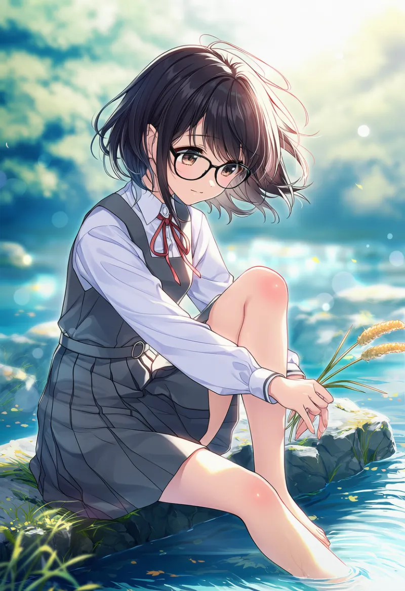 膝が赤らむ｜プロンプト紹介