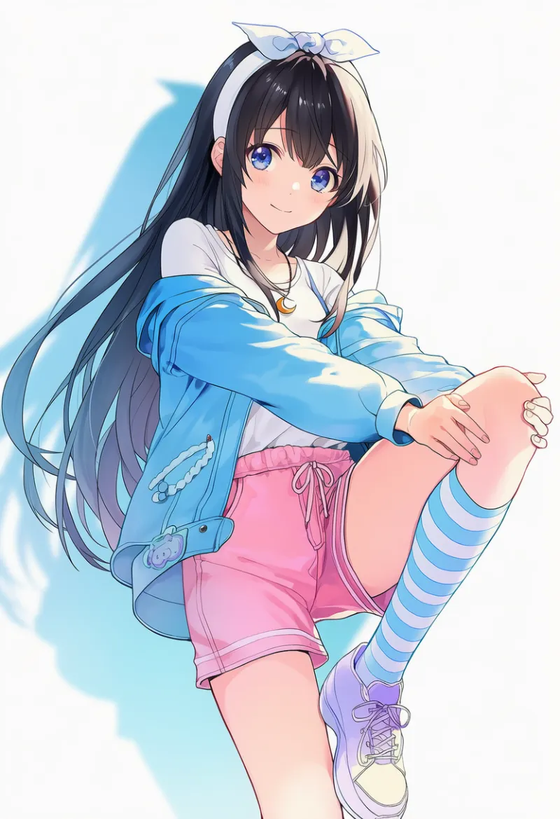 膝を持ち上げる（立ち）｜プロンプト紹介