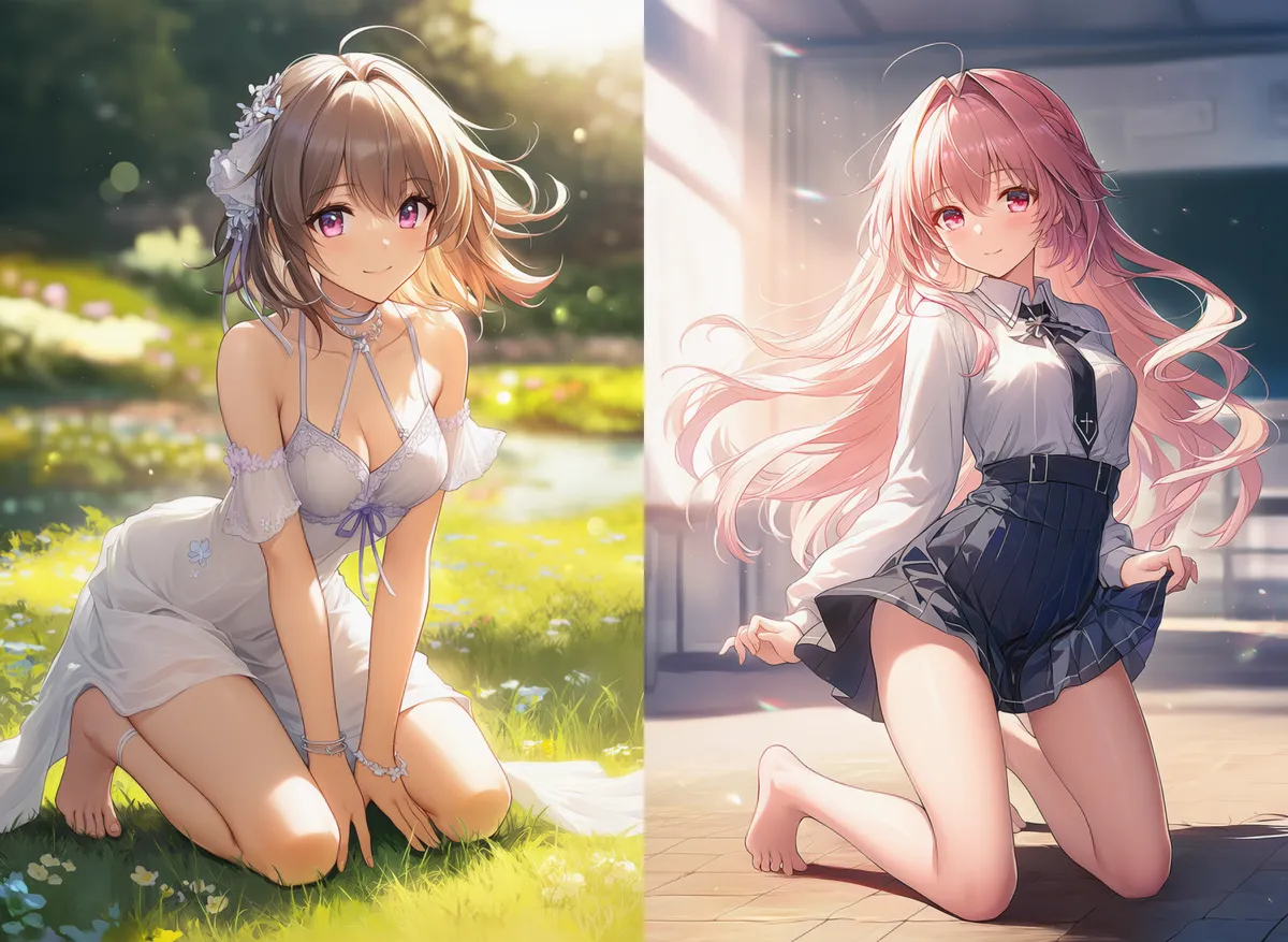 膝立ち（お尻を浮かせる）｜プロンプト紹介