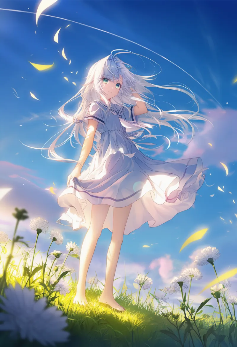 膝を離して立つ｜プロンプト紹介