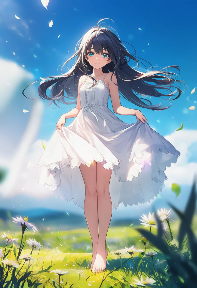 膝を揃えて立つ｜プロンプト紹介