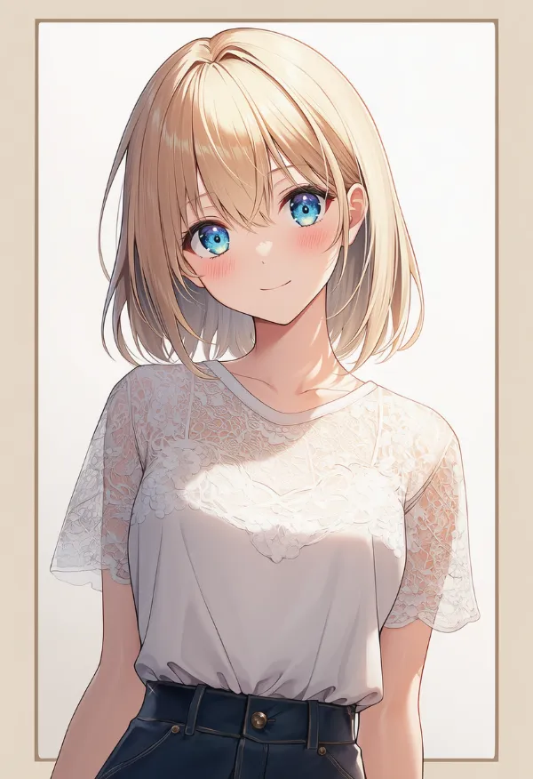 レース柄の服プロンプト｜AIイラスト