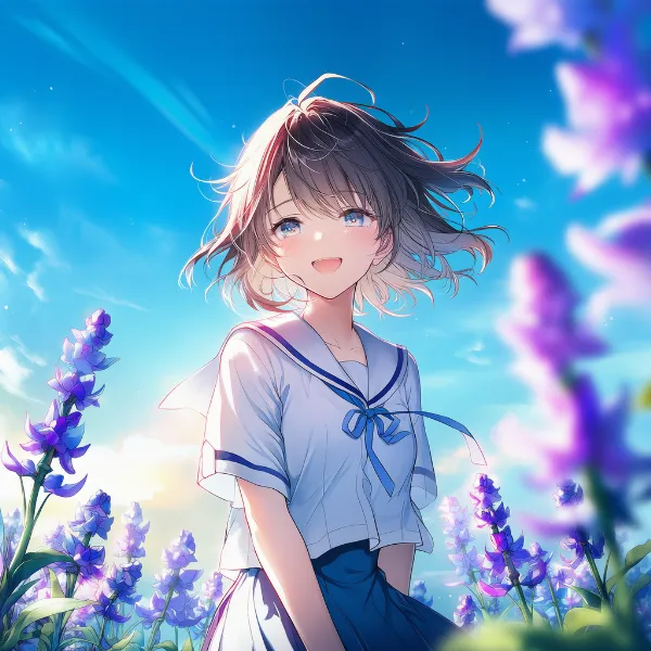 チドリソウのプロンプト紹介｜多年草の花・AIイラスト