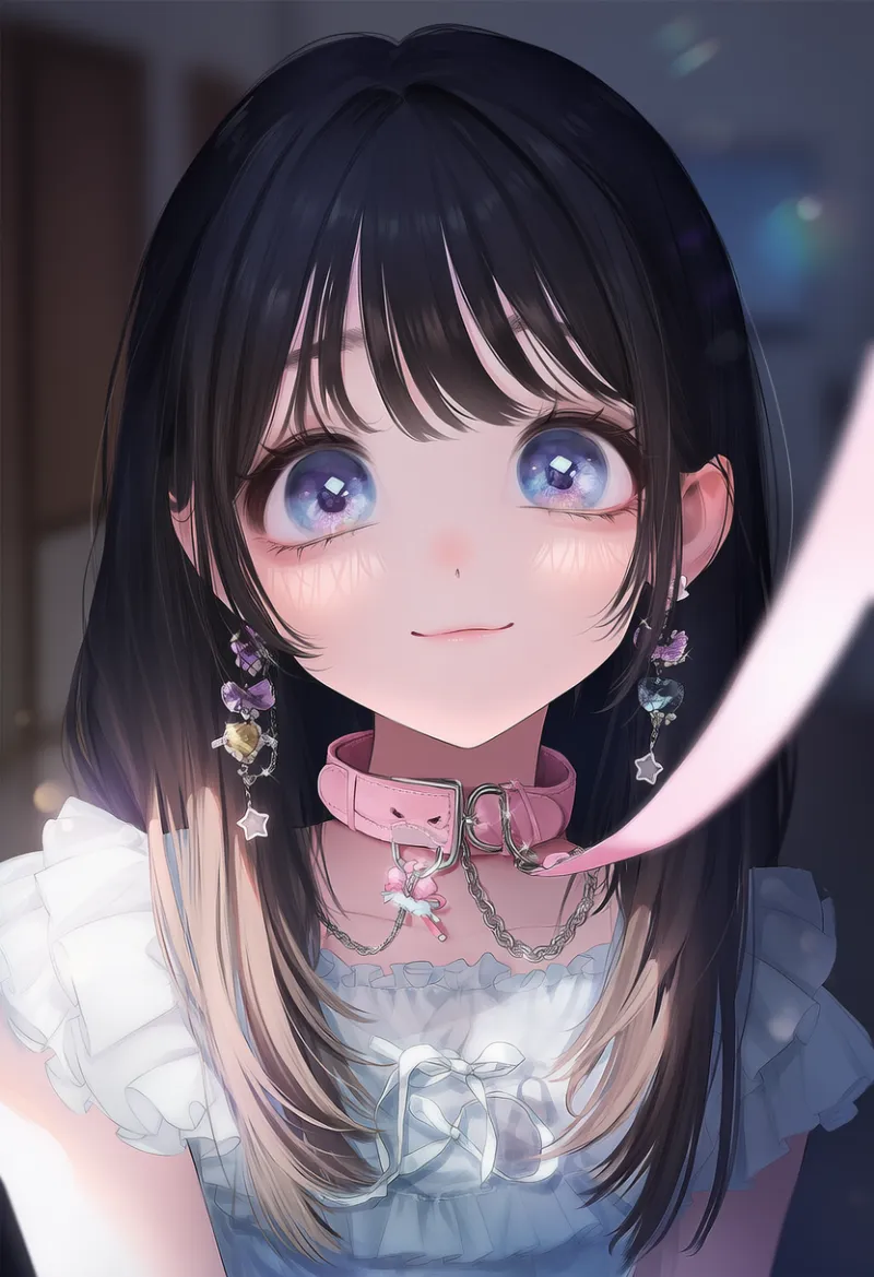 リードと首輪のAIイラスト|病みかわいいファッションアイテムのプロンプト紹介