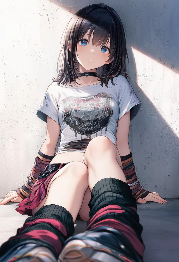 レッグウォーマーのAIイラストとプロンプト紹介｜y2kファッションの組み合わせ