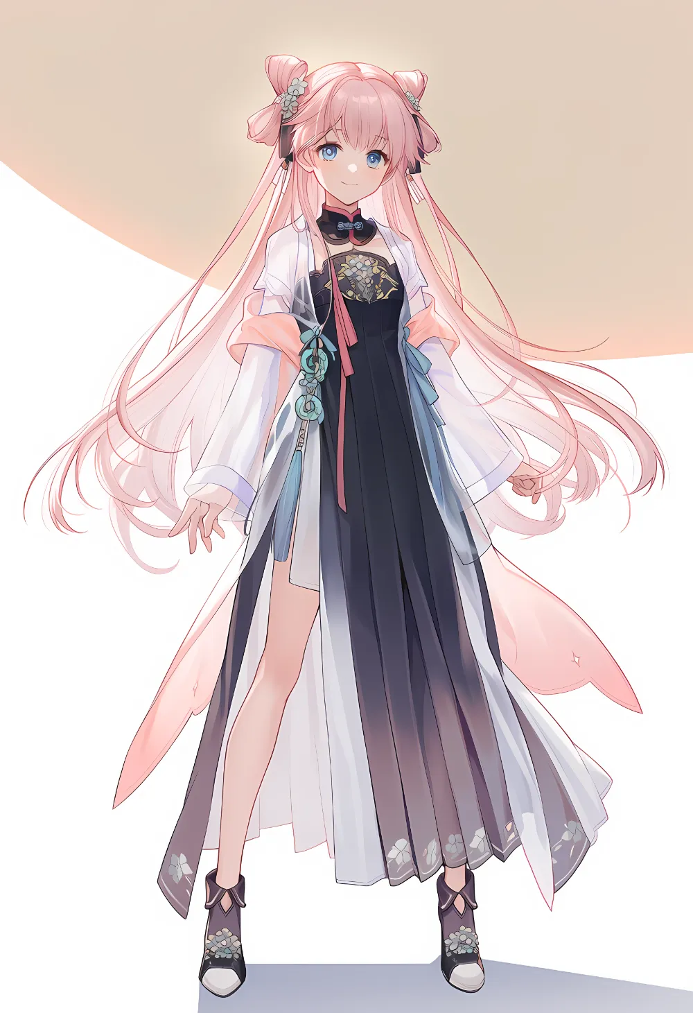 足を広げて立つポーズのプロンプト｜AIイラスト