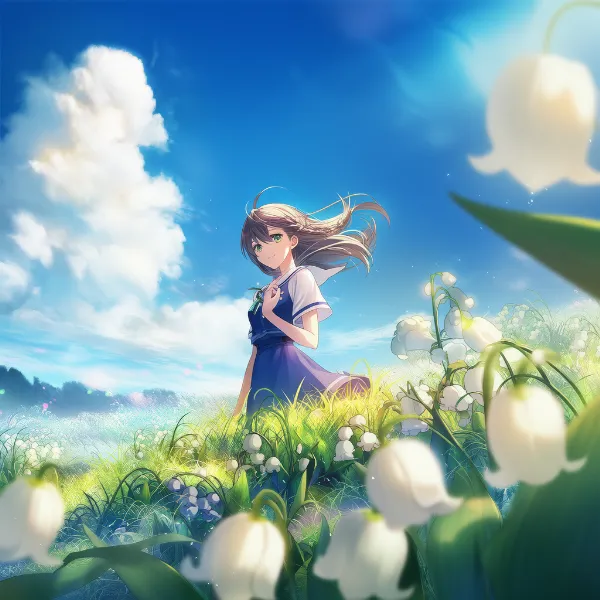 スズランのプロンプト紹介｜野花・AIイラスト