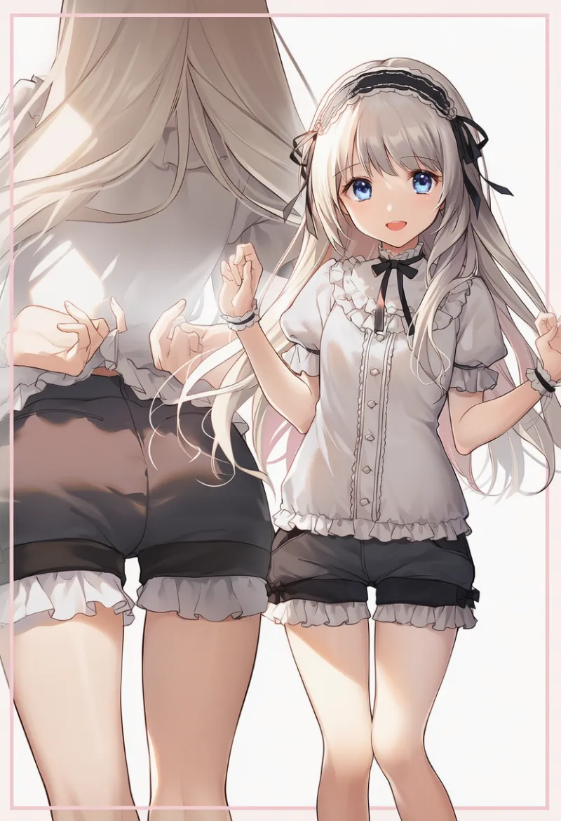 Tシャツ・ショートパンツをロリータ風にするプロンプトとAIイラスト