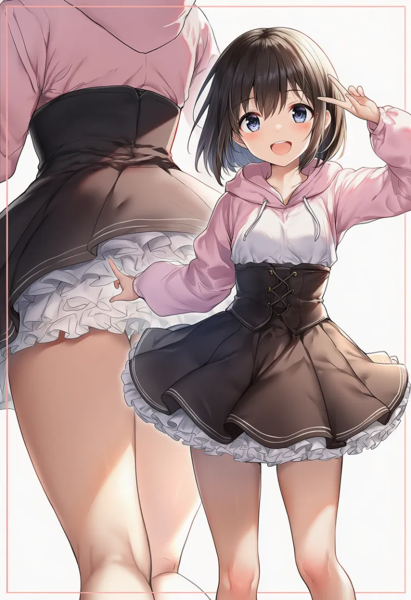 パーカーをロリータ風にアレンジするプロンプトとAIイラスト