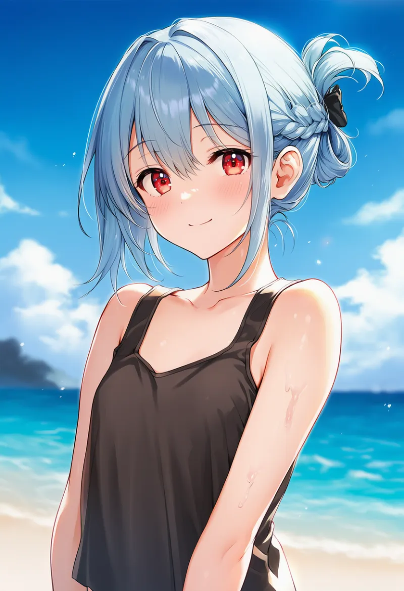 ローションが体に付いている状態のAIイラスト｜プロンプト紹介