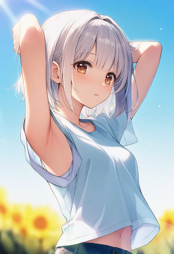 ローカットアームホールのプロンプトとAIイラスト