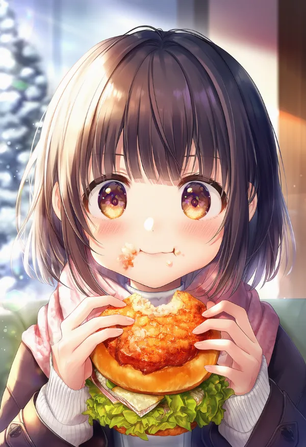 汚く食べるシーンのAIイラスト|プロンプト紹介