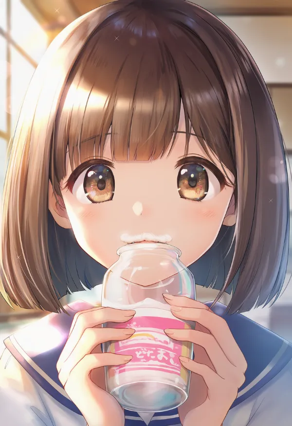 牛乳ひげのAIイラスト|プロンプト紹介