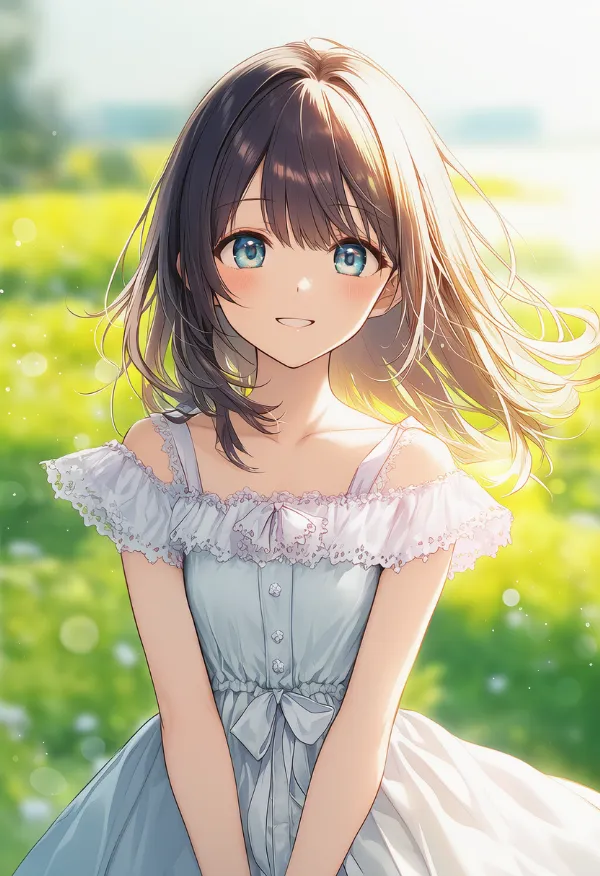 お嬢様ファッション|最小限のフリルデザインのプロンプトとAIイラスト