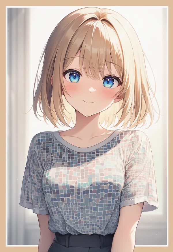 モザイク柄の服プロンプト｜AIイラスト