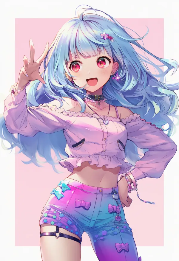 カラフルなパンツ|デコラファッション用のプロンプトとAIイラスト