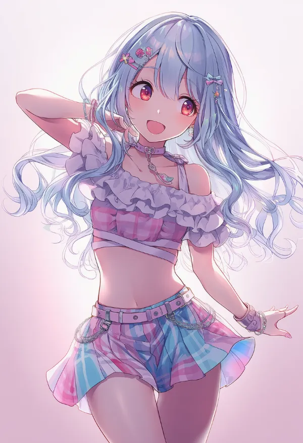 カラフルなスカート|デコラファッション用のプロンプトとAIイラスト