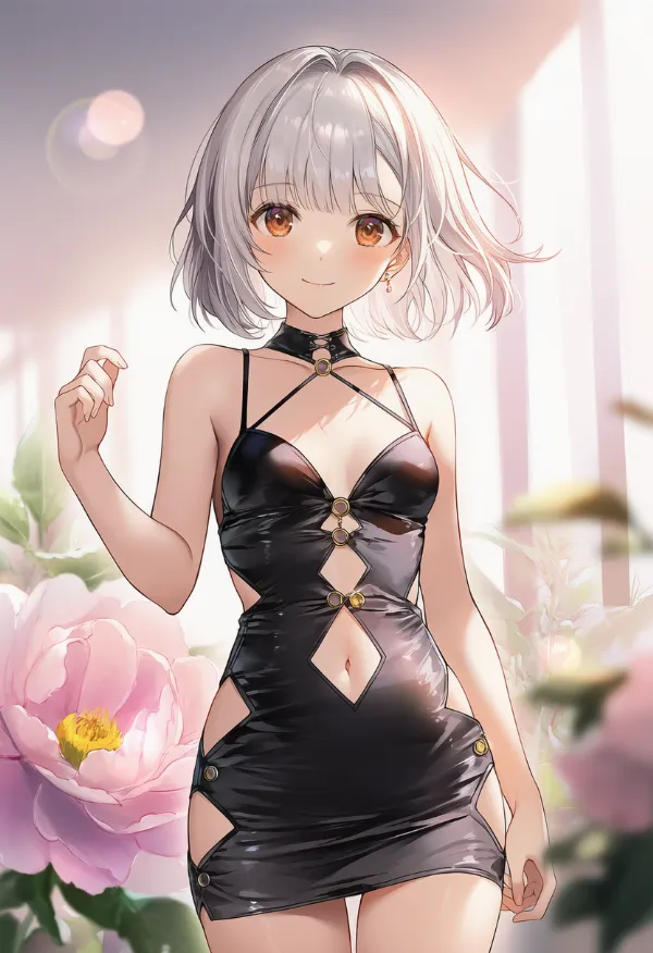 へそ部分をカットアウトした服のプロンプトとAIイラスト