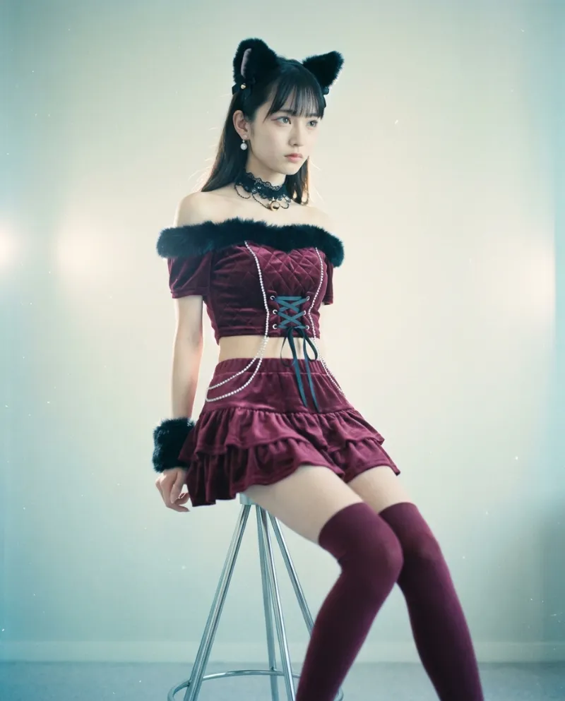 猫耳ベルベットミニ|Nano Banana用コスプレプロンプト