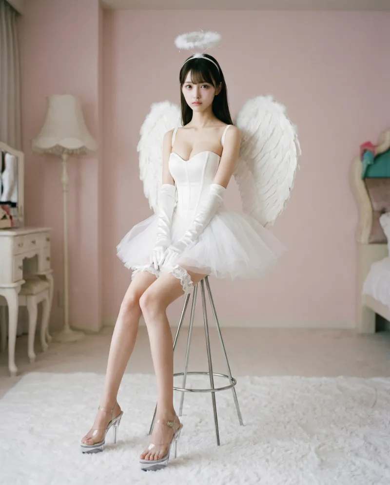 白羽天使ミニドレス|Nano Banana用コスプレプロンプト