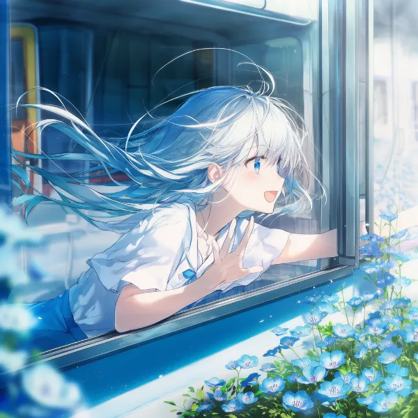 ネモフィラのプロンプト紹介｜野花・AIイラスト