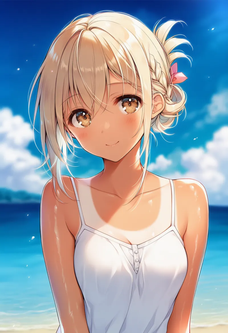 体にオイルを塗ったテカり・光沢のある肌のプロンプト｜AIイラスト作例