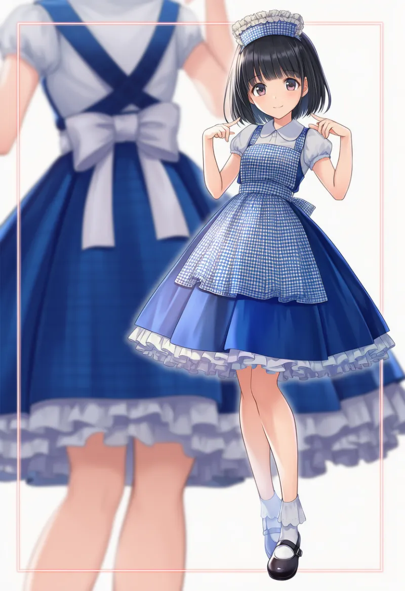 懐古ロリータのコーデプロンプト（オールドスクール）とAIイラスト