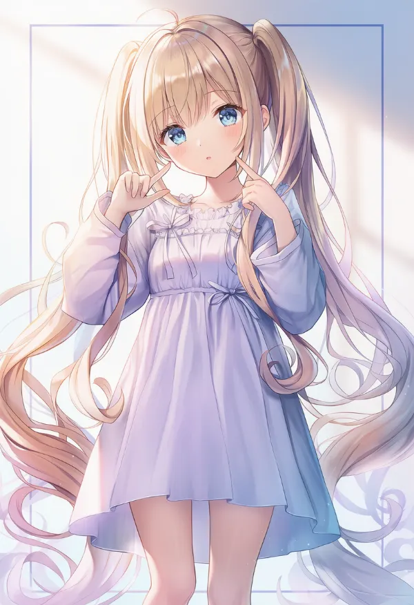 オーバーサイズの服｜ゆめかわいいコーデのプロンプト（AIイラスト）