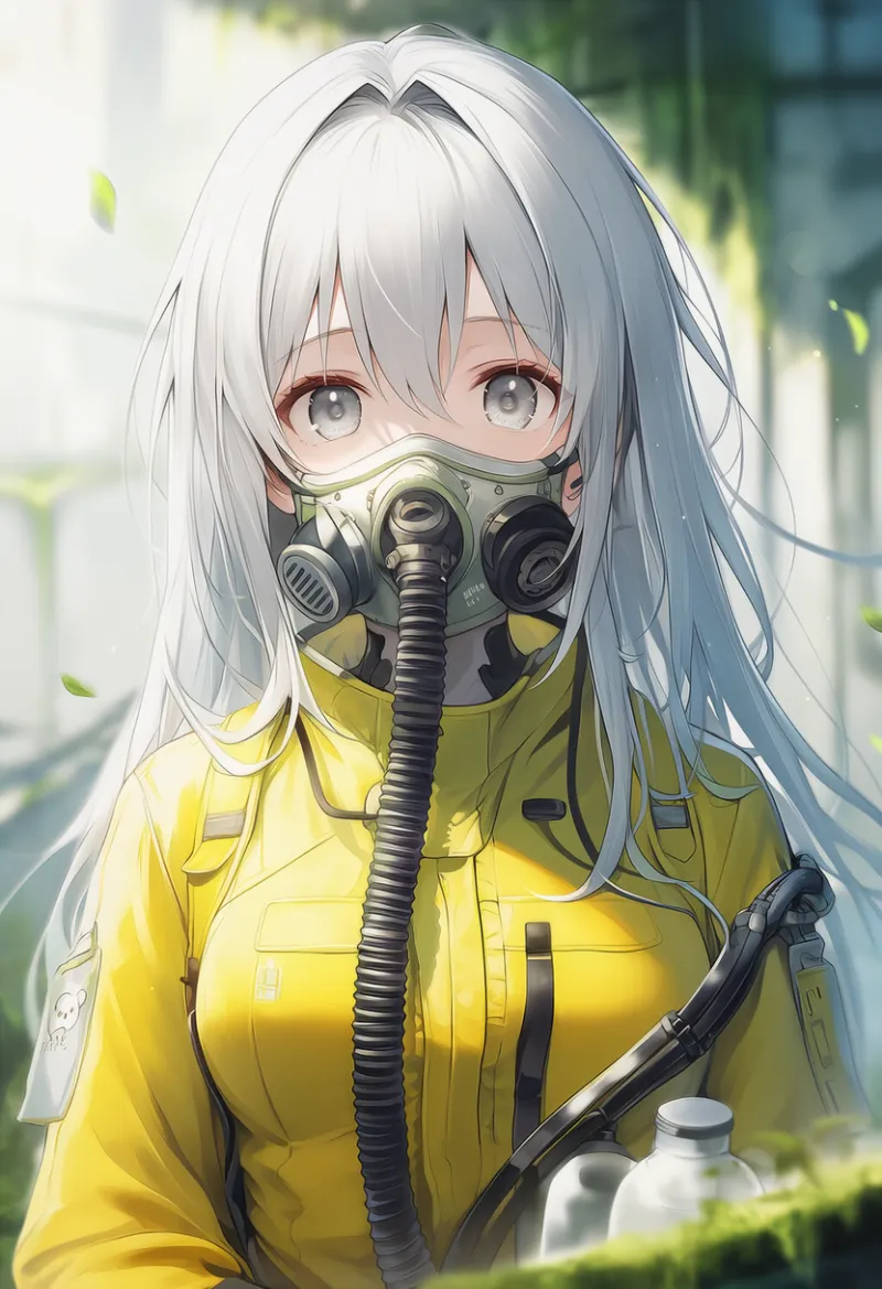 酸素マスクと防護服の組み合わせ|プロンプト紹介・AIイラスト