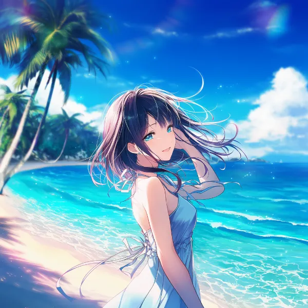 ヤシの木のプロンプト紹介｜樹木のAIイラスト