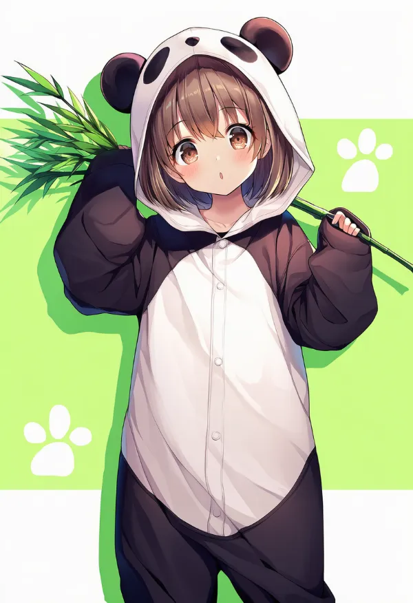 パンダの動物コスプレのプロンプト｜AIイラスト