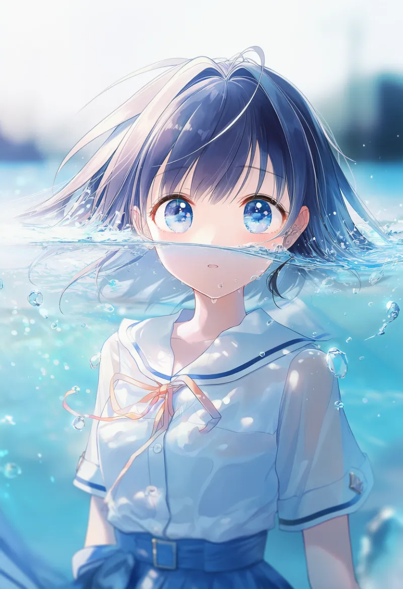 半水面イラストをAIで再現した作例-2