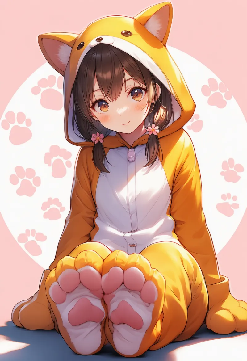 肉球付きの靴のプロンプト｜動物コスプレAIイラスト