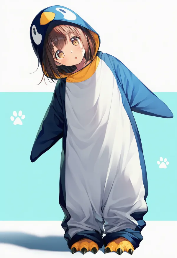 ペンギンの動物コスプレのプロンプト｜AIイラスト