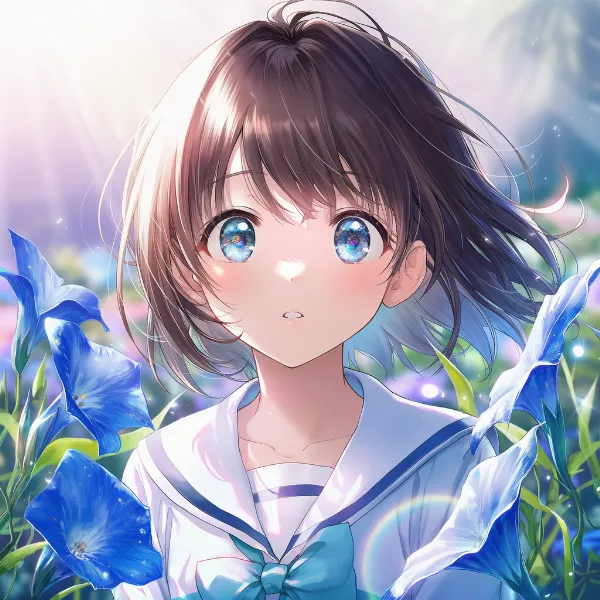 ペルシアスピードウェルのプロンプト紹介｜多年草の花・AIイラスト