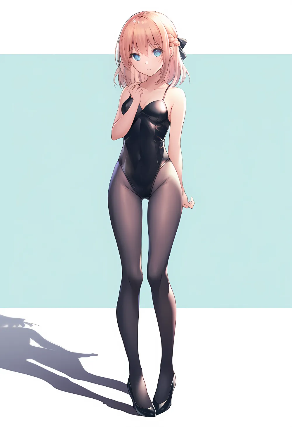 内股で立つポーズのプロンプト｜AIイラスト