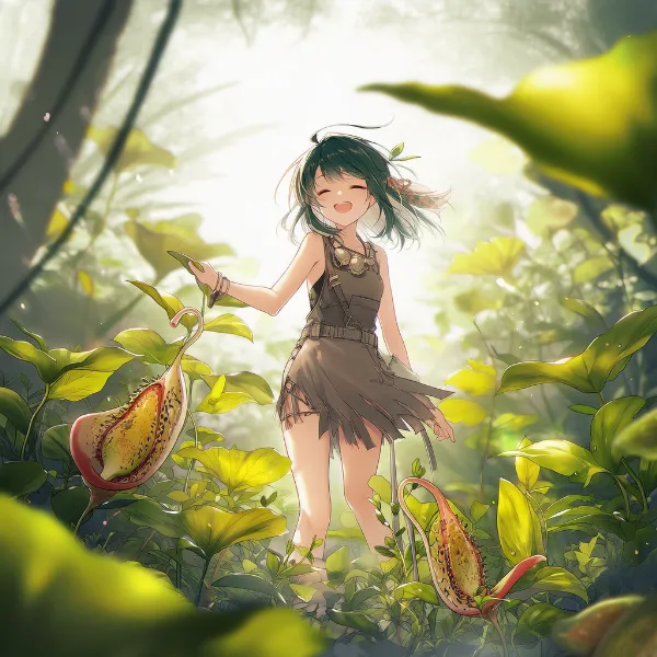 ウツボカズラのプロンプト紹介｜植物のAIイラスト