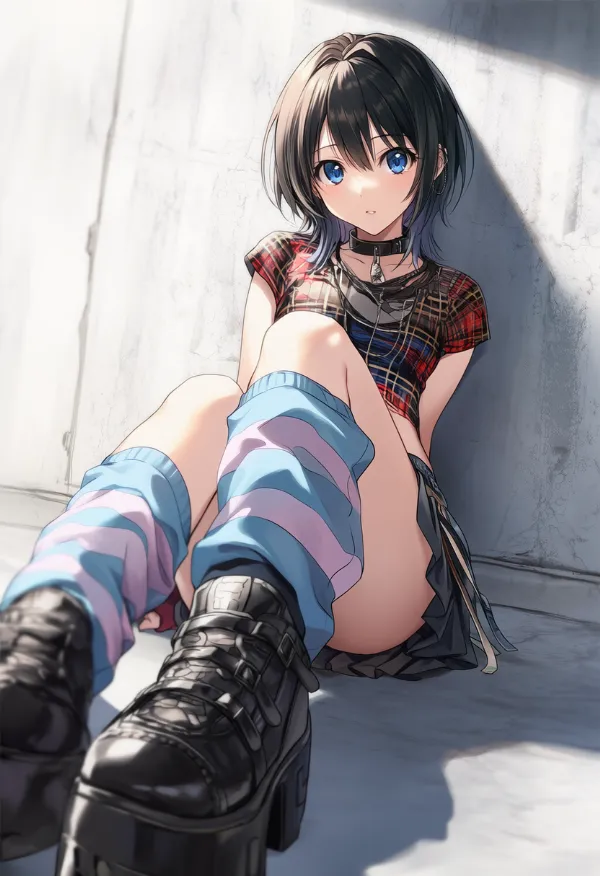 厚底シューズのAIイラストとプロンプト紹介｜y2kファッションの組み合わせ