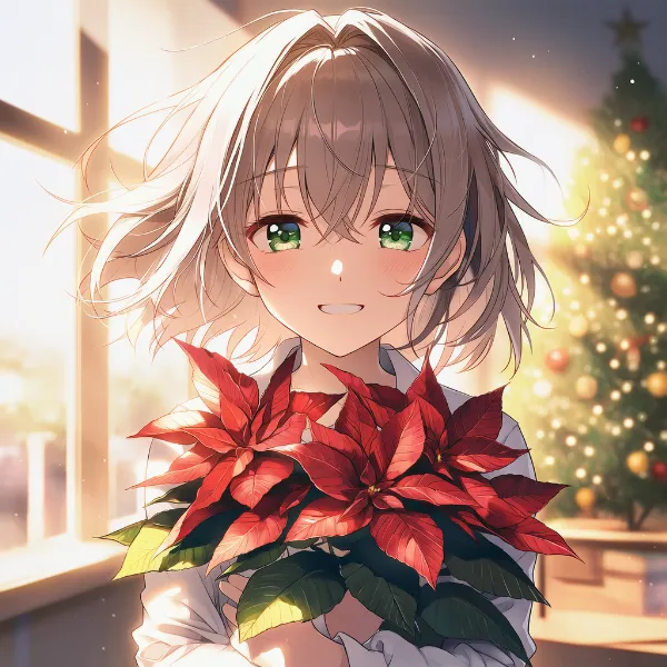 ポインセチアのプロンプト紹介｜熱帯・エキゾチック系の花・AIイラスト