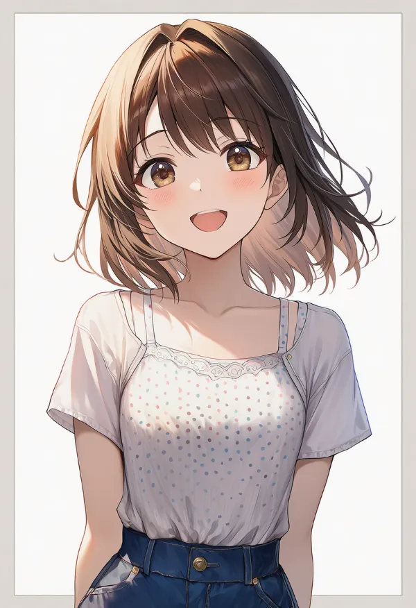 水玉模様の服プロンプト｜AIイラスト