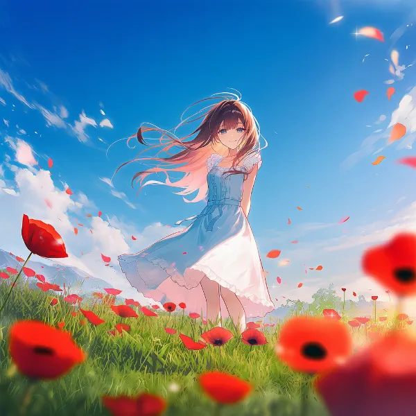ポピーのプロンプト紹介｜野花・AIイラスト