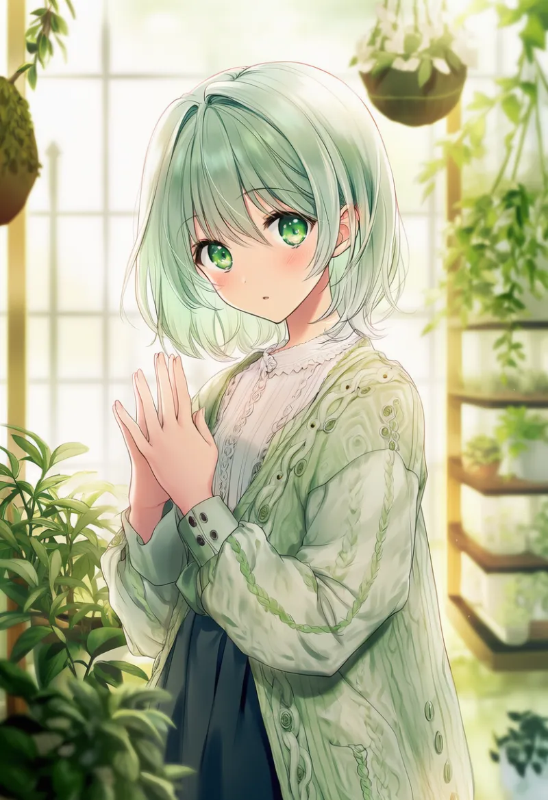 店内の装飾植物のAIイラスト作例とプロンプト紹介