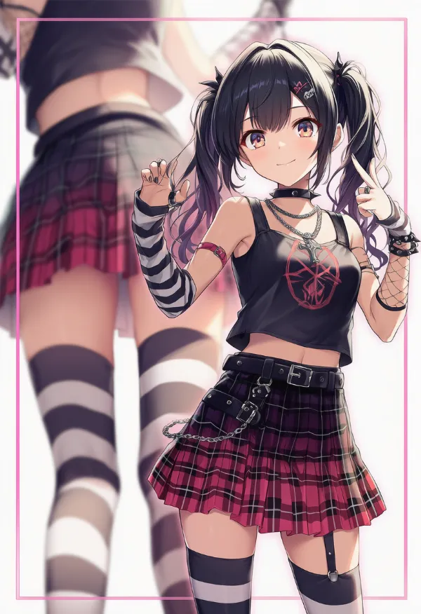 パンク系ファッションの服装プロンプト|AIイラスト