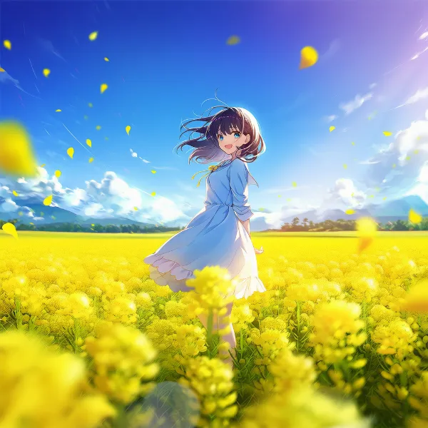 菜の花のプロンプト紹介｜野花・AIイラスト