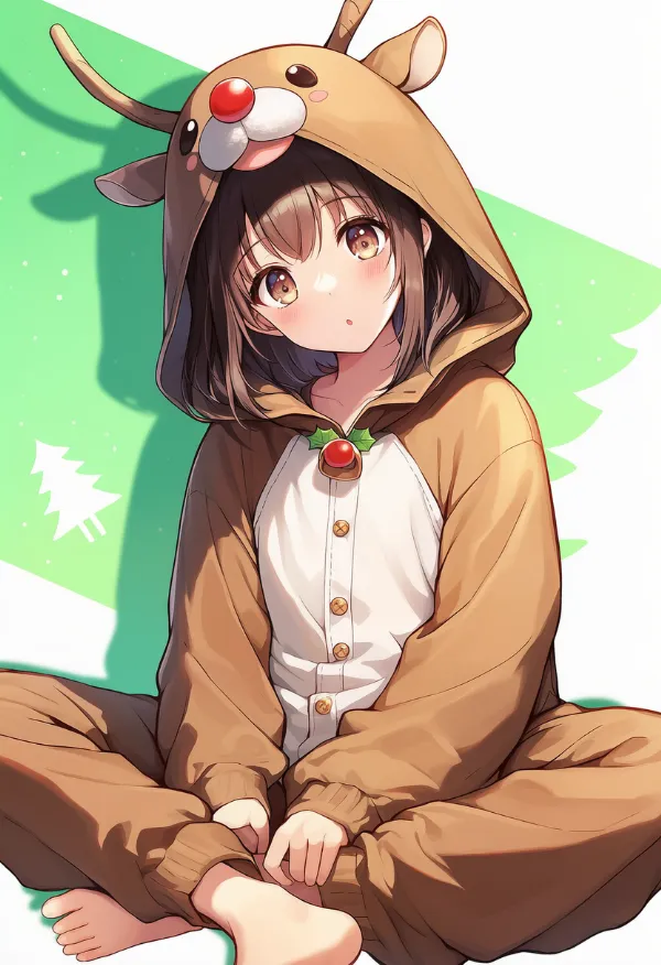 トナカイの動物コスプレのプロンプト｜AIイラスト